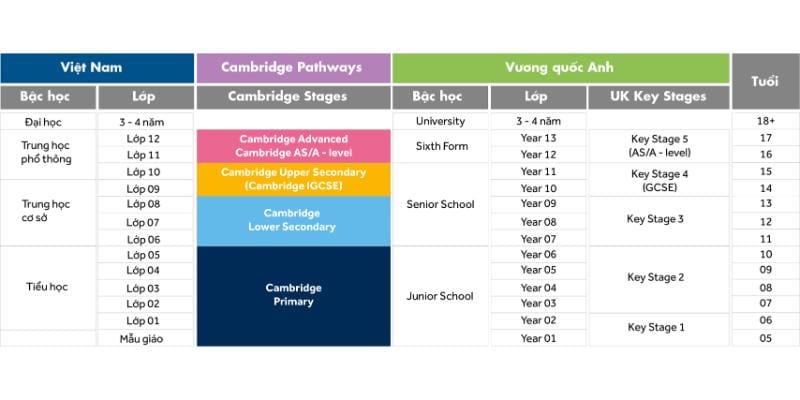 Lộ trình học hệ Cambridge trung học cơ sở