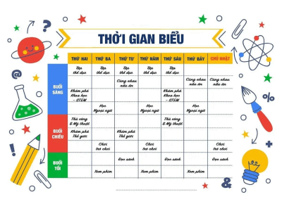 tạo thời gian biểu học tập