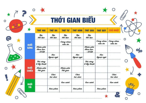 tạo thời gian biểu học tập